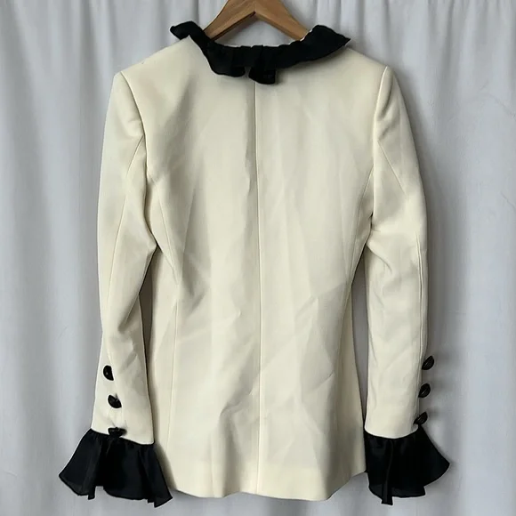Martin Martin NWT Vintage Ivory/Black Blazer Jacket Coat **Size 36/US 6** 🌸🌸 - Picture 2 of 7